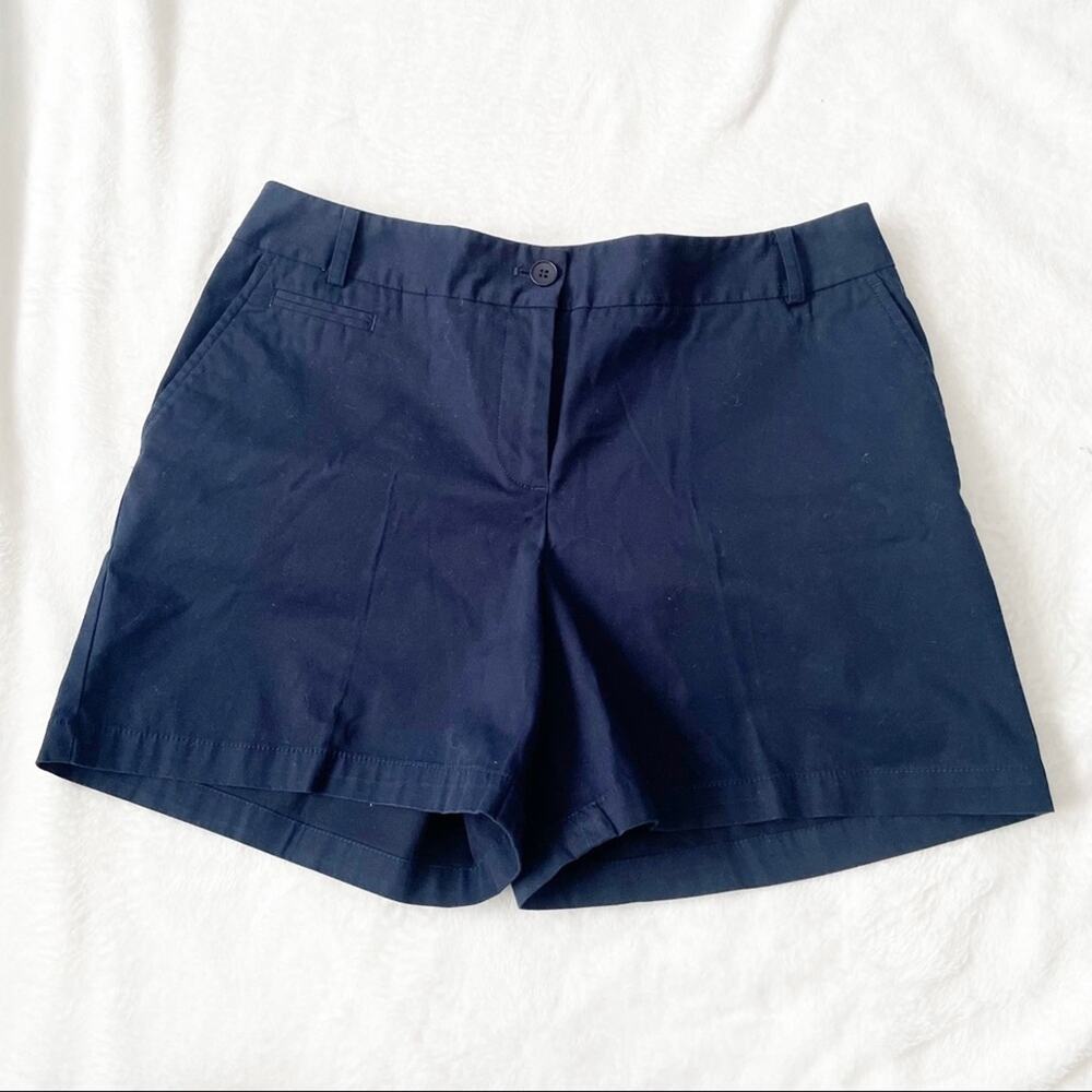 Talbots navy chino Bermuda shorts size 10 blue